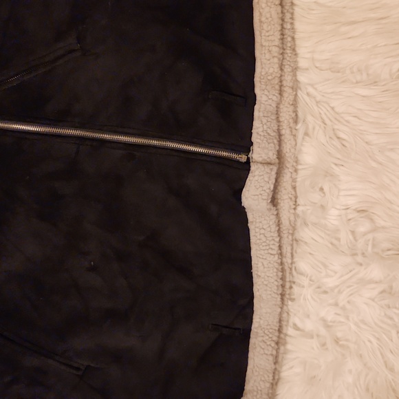 THE ROCKN REV WOMEN FAUX FUR FLEECE COAT OUTWEAR WARM LAPEL BIKER MOTOR AVIATOR - Picture 12 of 12